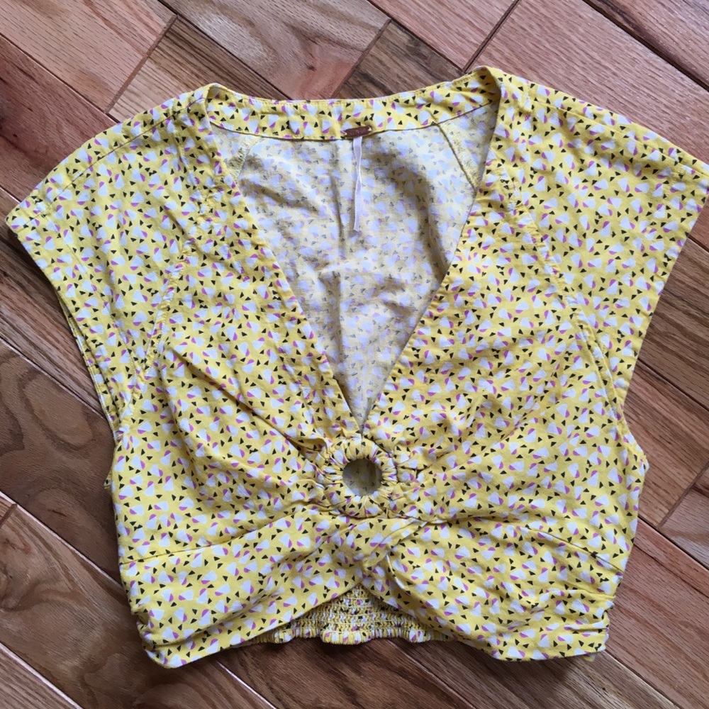 Free People Yellow Crop Top